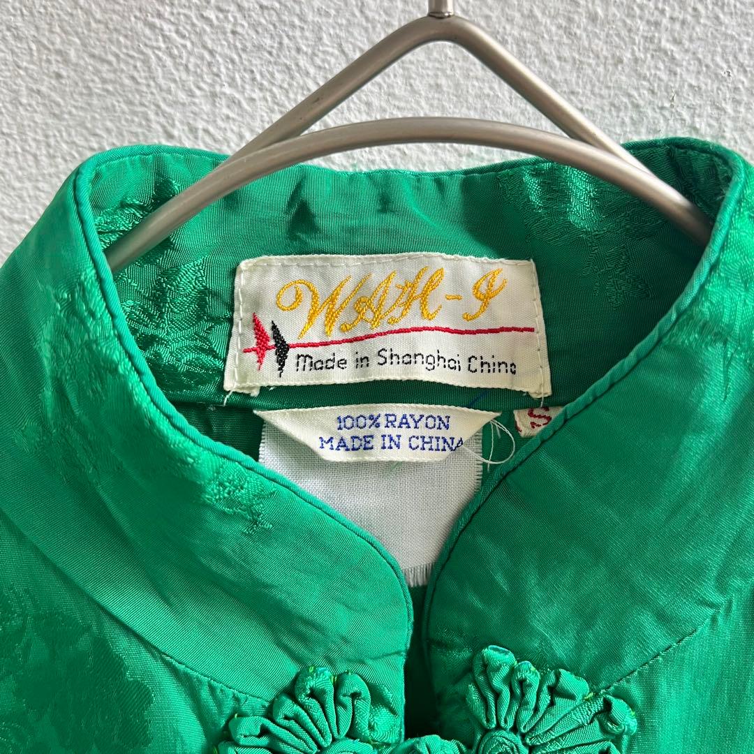 .ヴィンテージ 80s USA レーヨン チャイナシャツ ブラウス ビンテージ