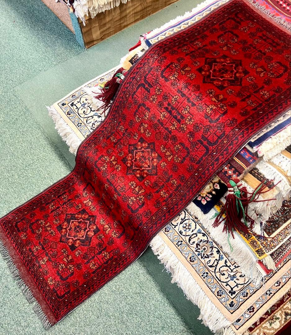 トルクメン アフガニスタン レッド ラグ/サイズ: 52x160cm... k5