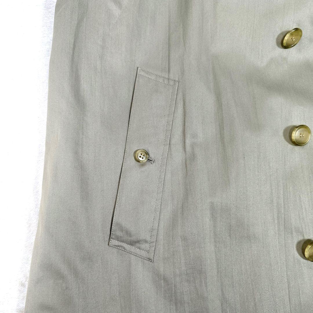 バーバリー ステンカラーコート ノバチェック ロングコート カーキ ベルト XL