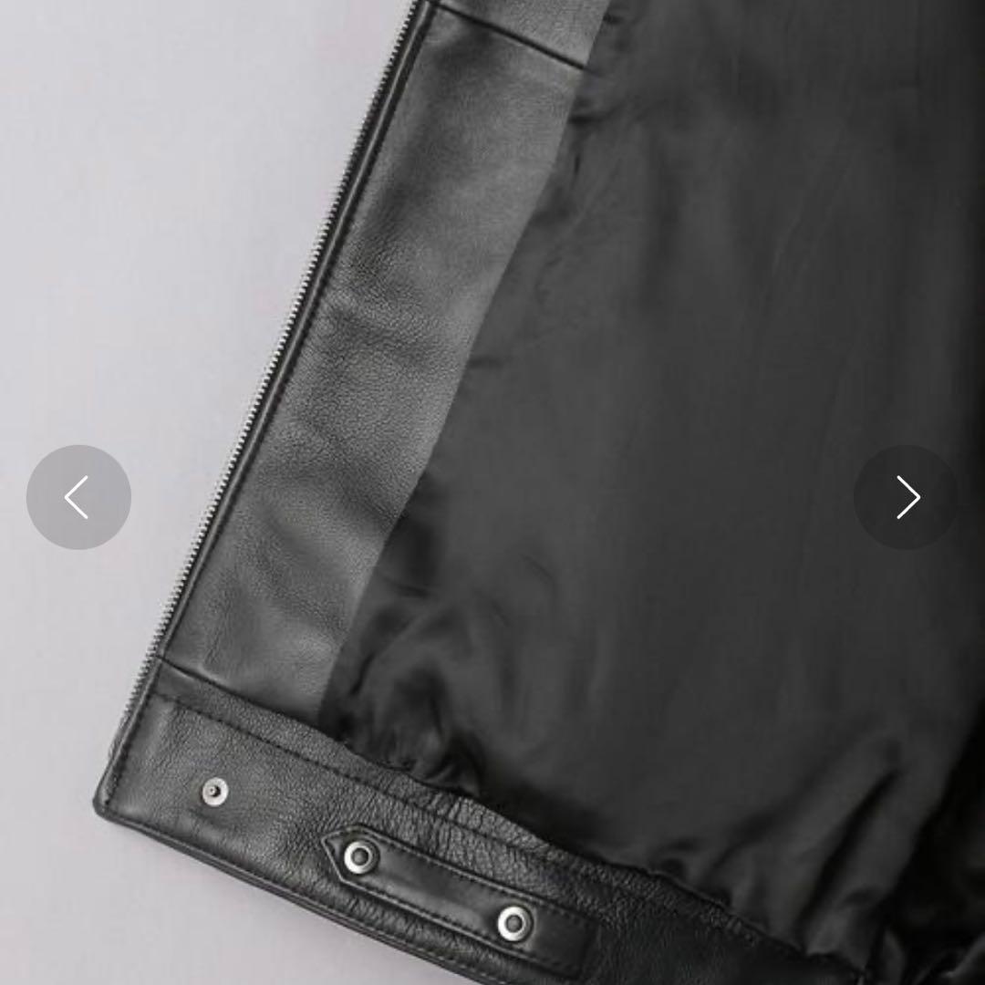 【UNITED ARROWS】 ラムレザー スタンドカラーダブルジップブルゾン