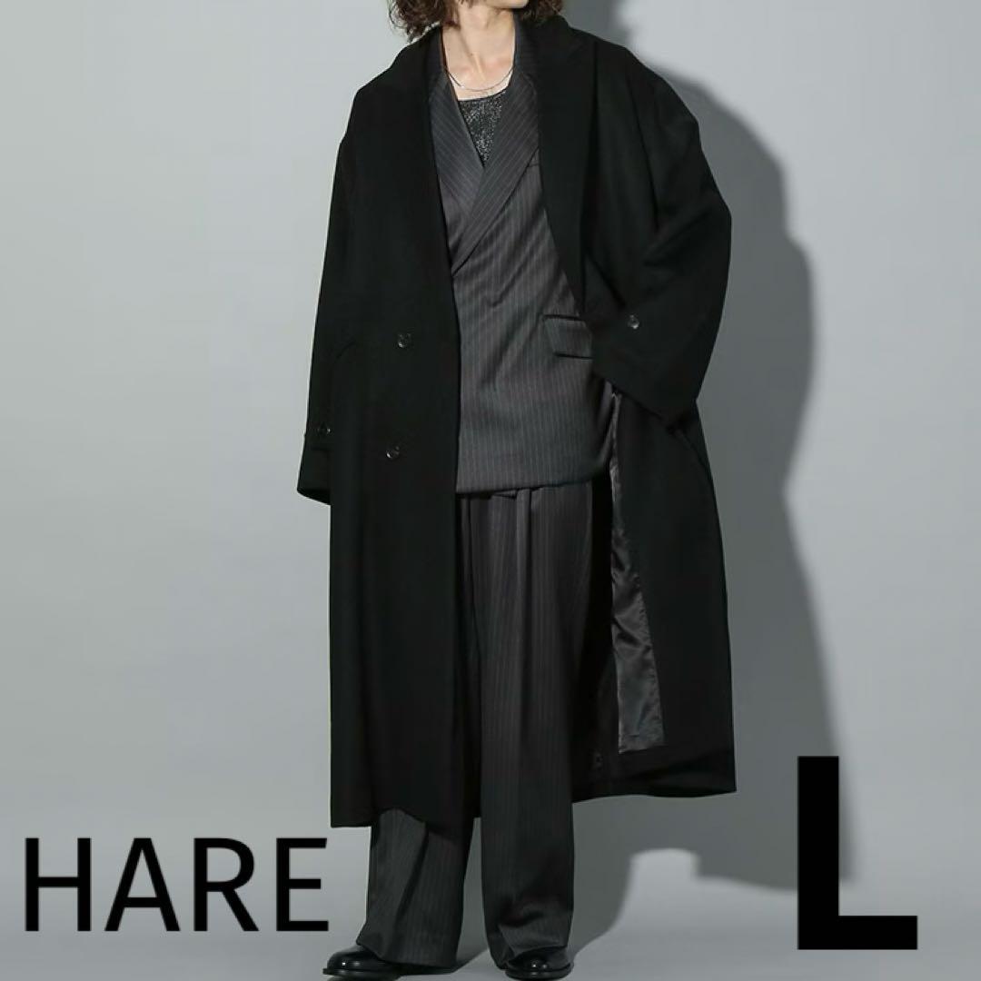 最終価格です！　HARE ハレ　ウール　ロングコート　Lサイズ　ブラック