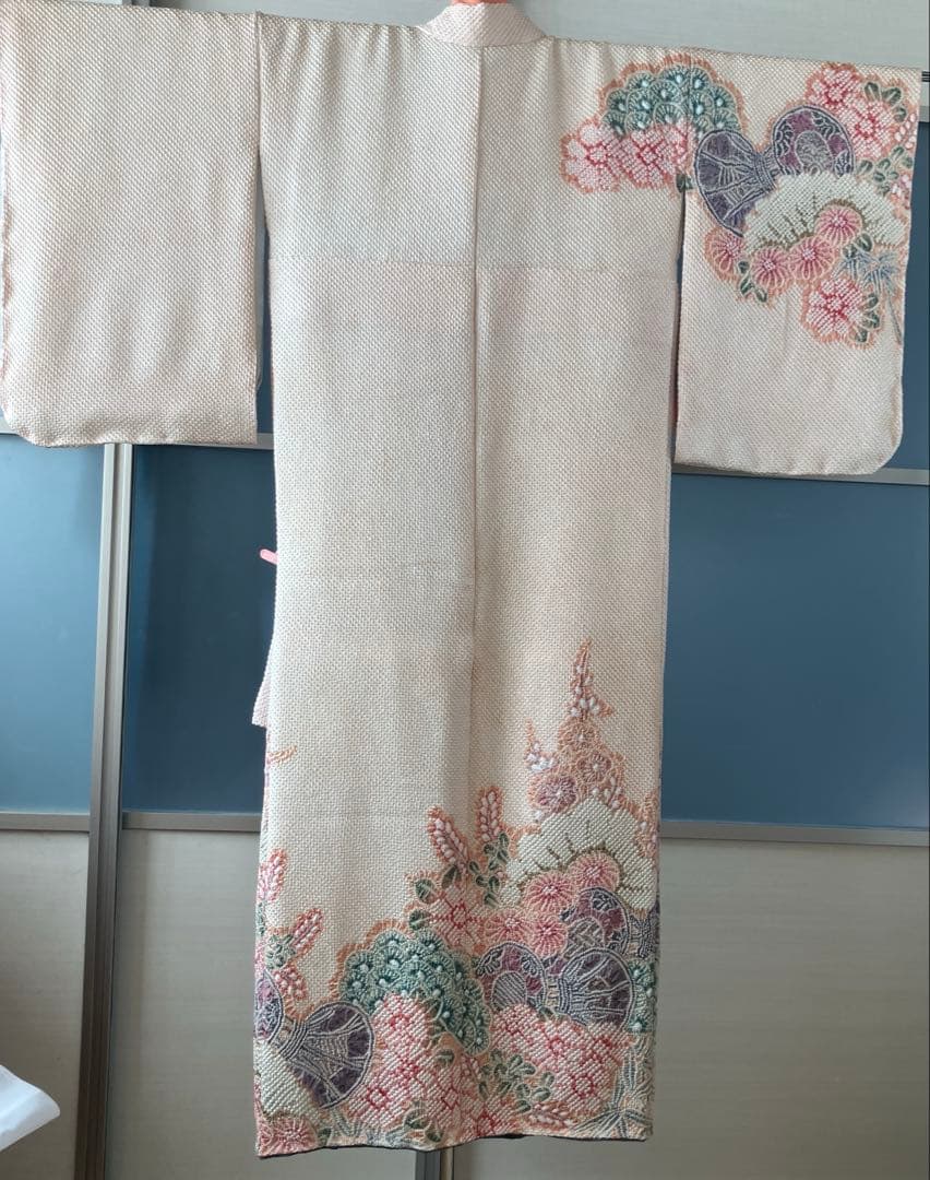 あかわか様 藤娘きぬたや　総絞り　正絹　着物　正絹長襦袢