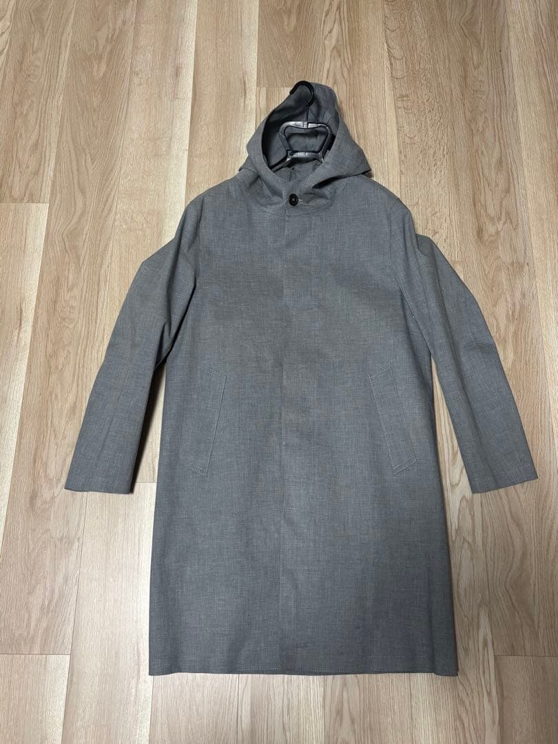 MACKINTOSH ゴム引きフーデッドコート size36(S) ライトグレー