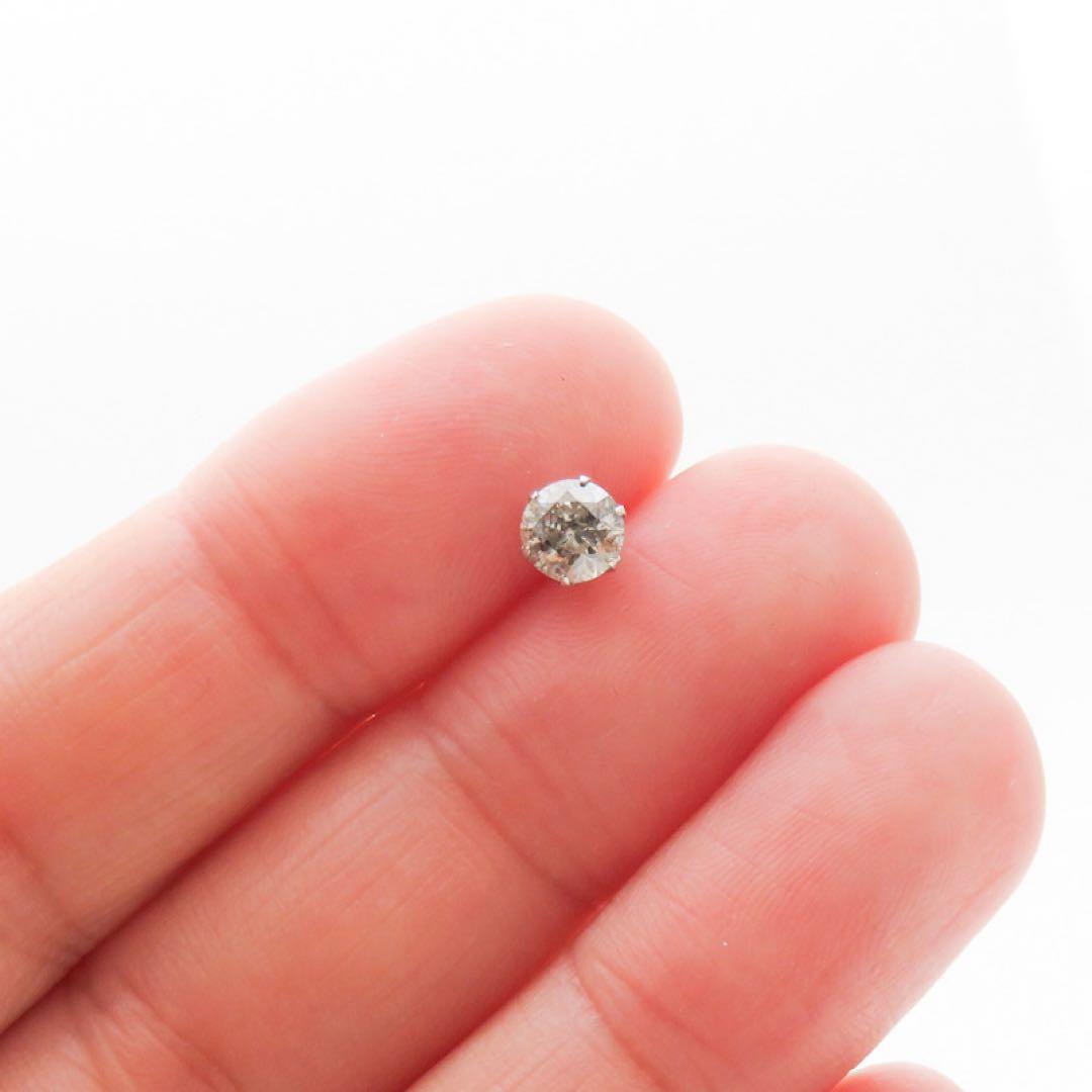 や*ん様 本物保証、‼︎ Pt900 プラチナ 天然ダイヤモンド0.5ct 片耳