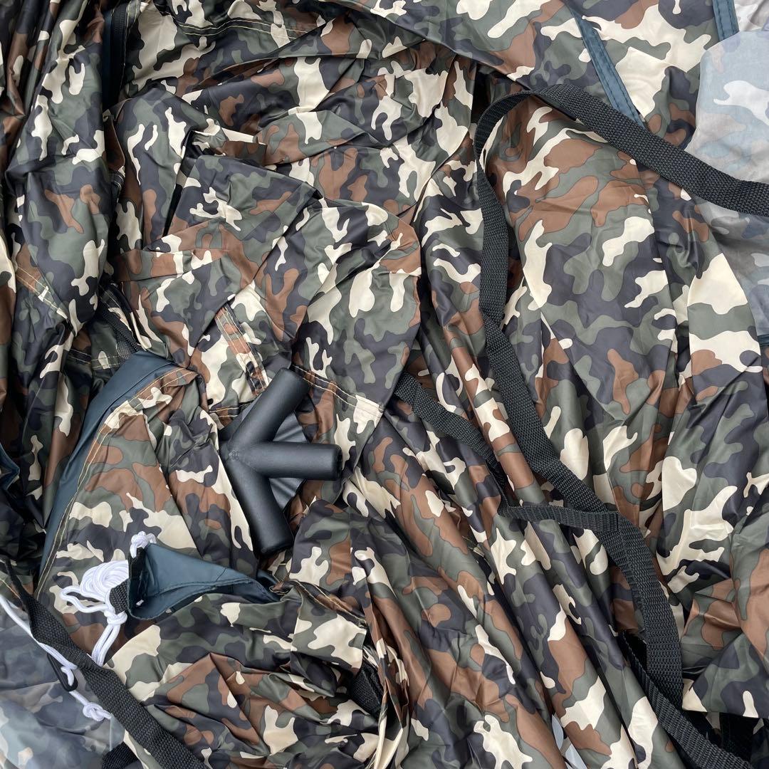 美品　ファミリーキャンプ　ENDLESSBASE 2ルームテント 初心者　迷彩柄