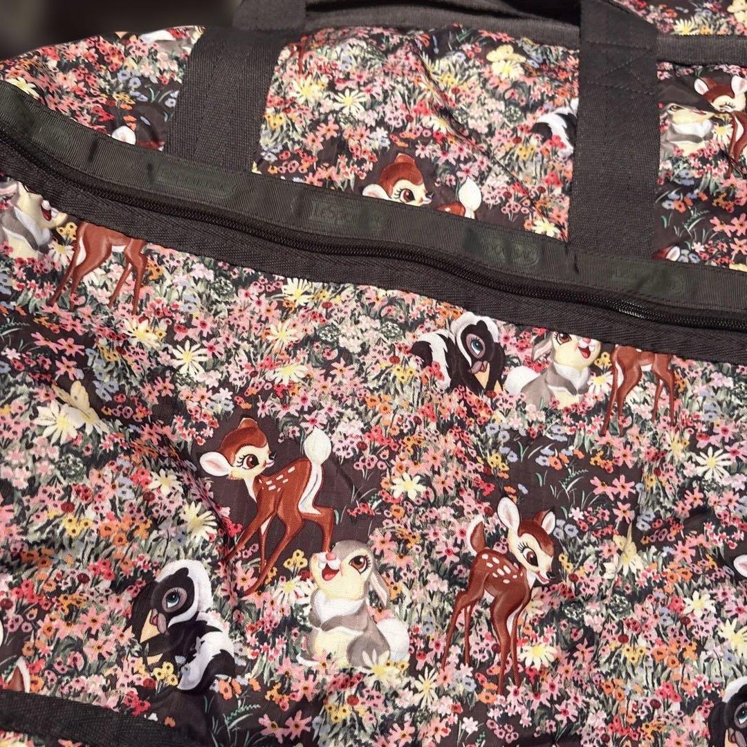 LeSportsac. バンビ柄　ボストンバッグ 約縦37x横50xマチ23