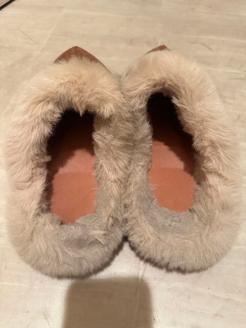 ラクバキ ムートン ファー サボサンダル ブラウン 24.5 Lサイズ