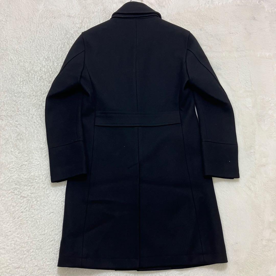 美品✨ラブレス メルトン ウール ステンカラーコート 裏地総柄 ブラック