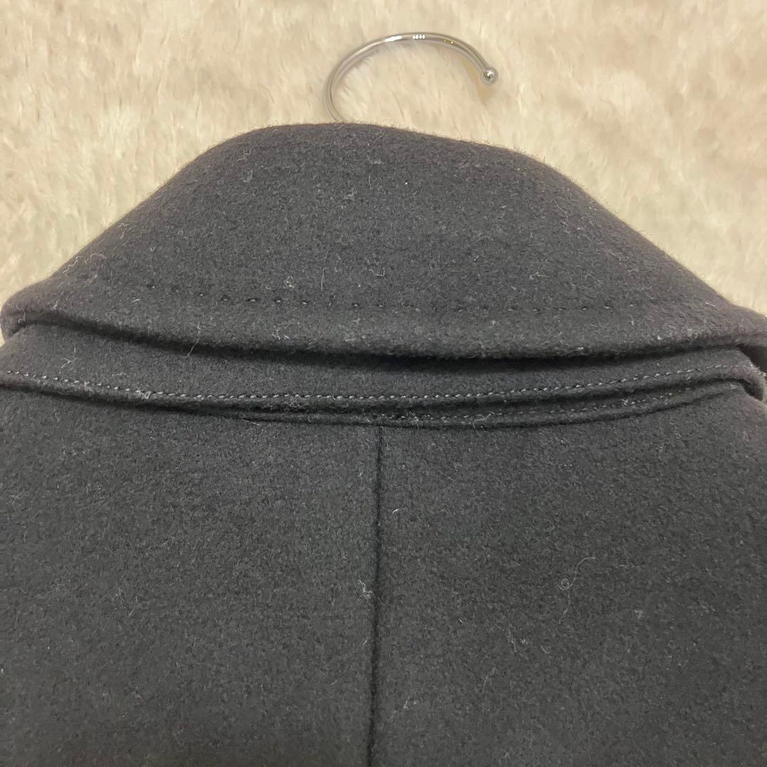 美品✨ラブレス メルトン ウール ステンカラーコート 裏地総柄 ブラック