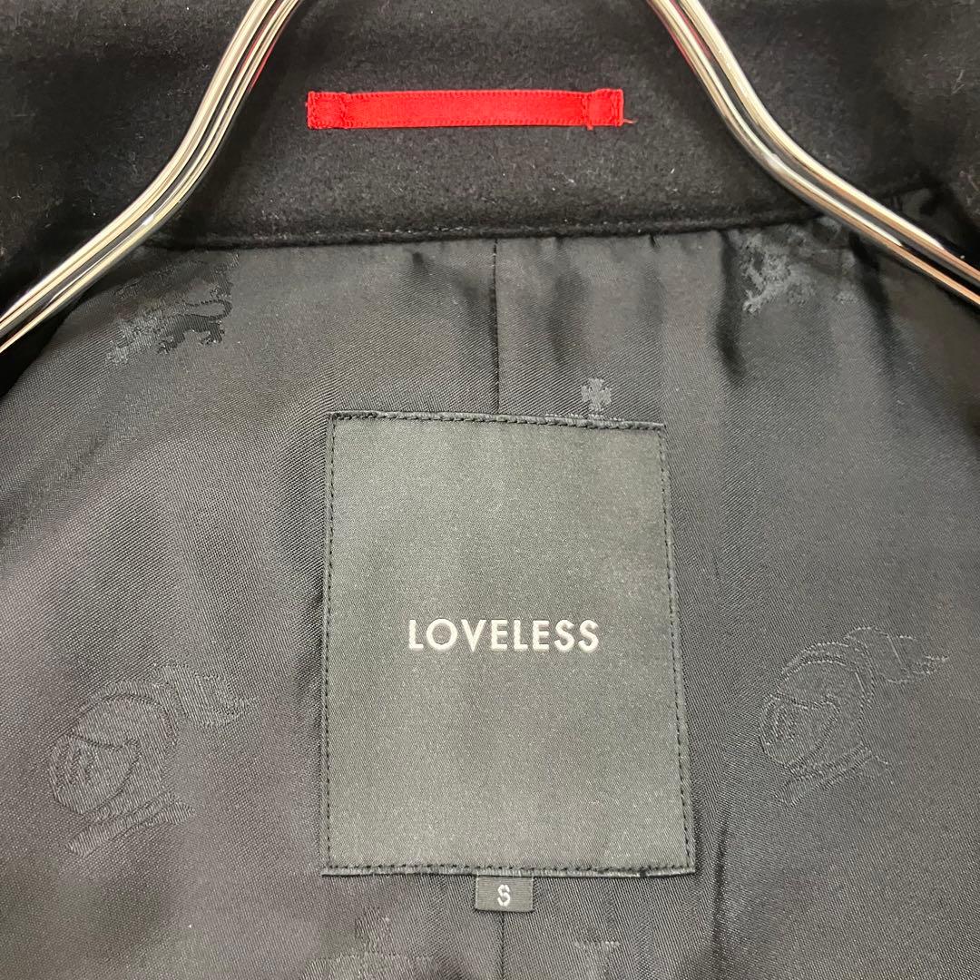 美品✨ラブレス メルトン ウール ステンカラーコート 裏地総柄 ブラック