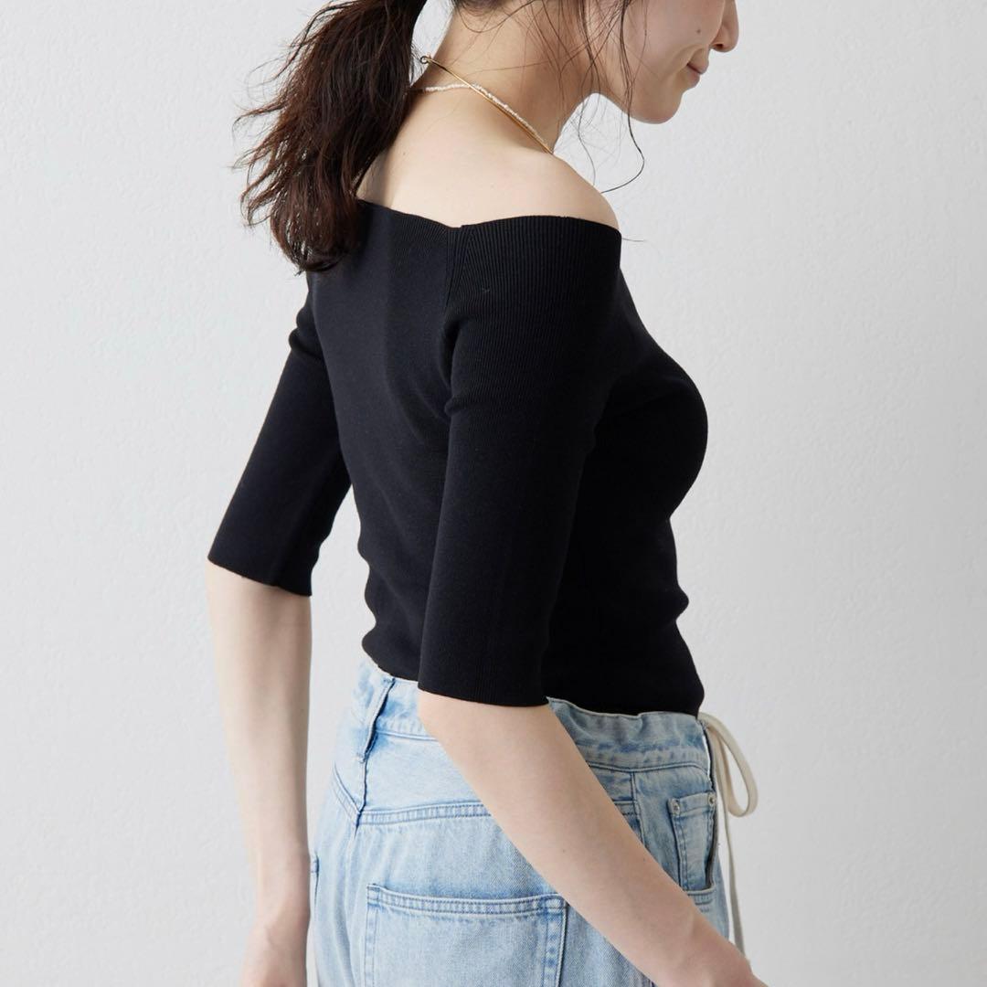 ひ*3様 【美品】THE PAUSE オフショルハーフスリーブプルオーバー ウィ