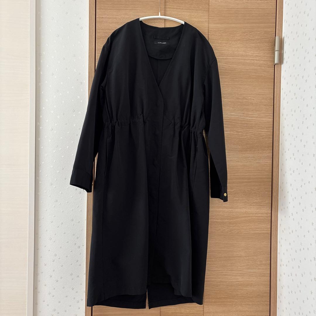 our 頼れるノーカラーコート　ブラック　旧モデル