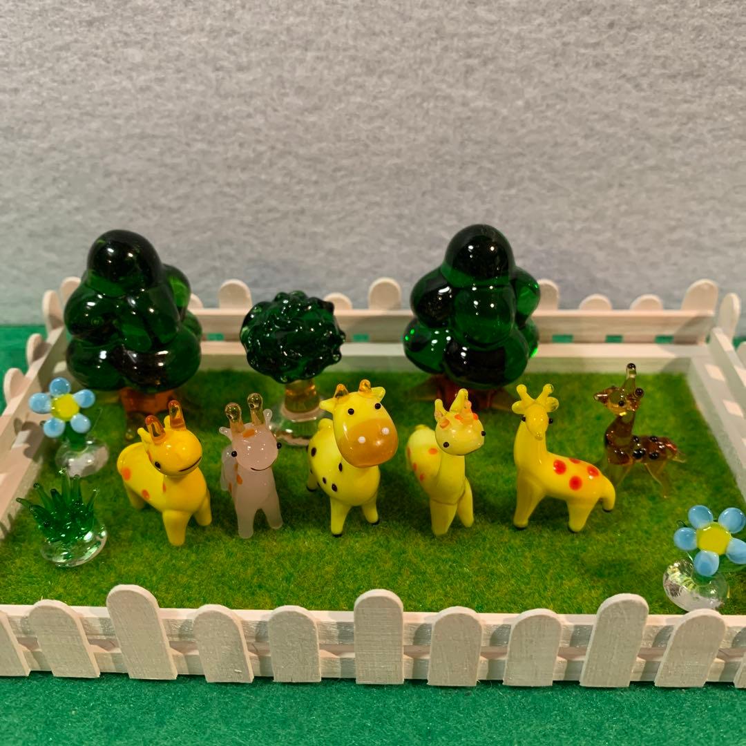 キリン　ガラス細工　ミニチュア