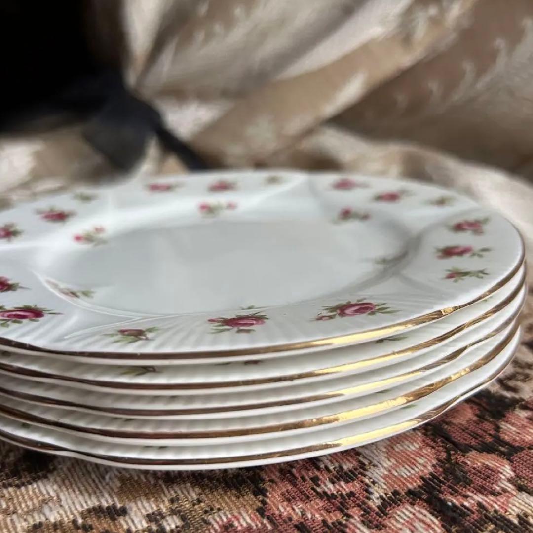英国製 ...Rosalie 可憐な花びら ケーキ皿5枚