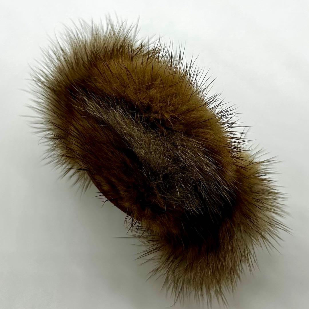 acca ピンクブラウン　ミンクファークリップ