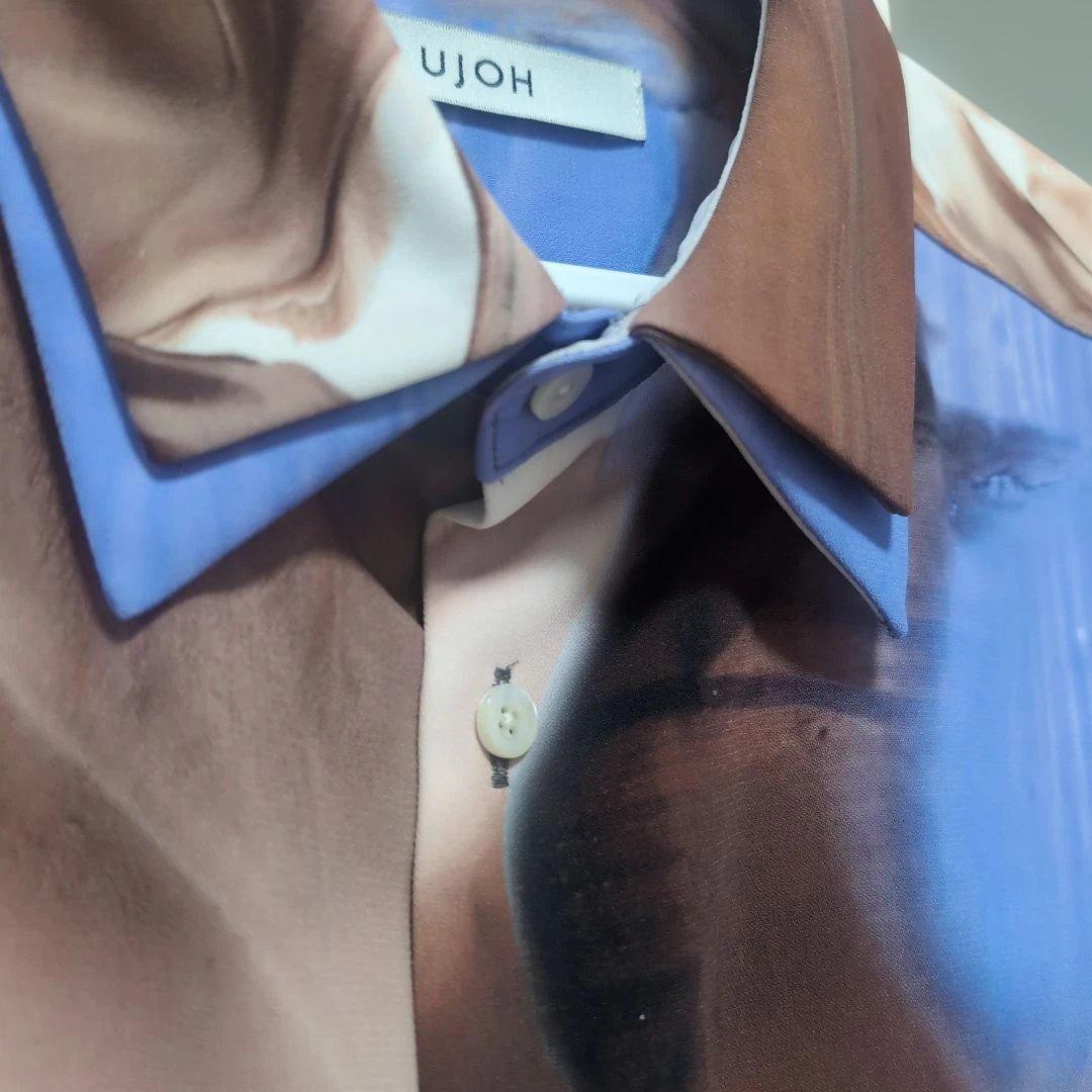 UJOHウジョー マーブルアートプリント長袖シャツ　ユニセックス　4サイズ