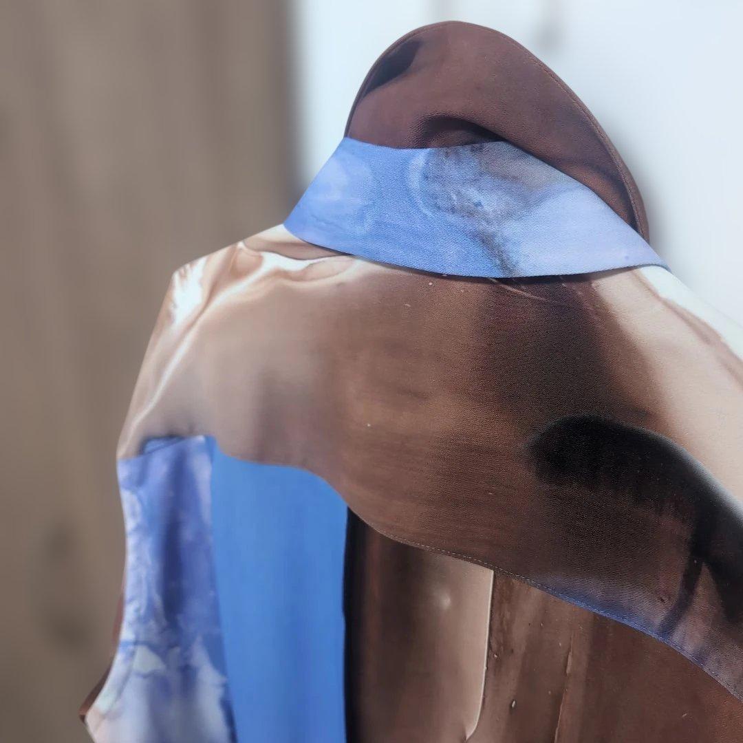 UJOHウジョー マーブルアートプリント長袖シャツ　ユニセックス　4サイズ