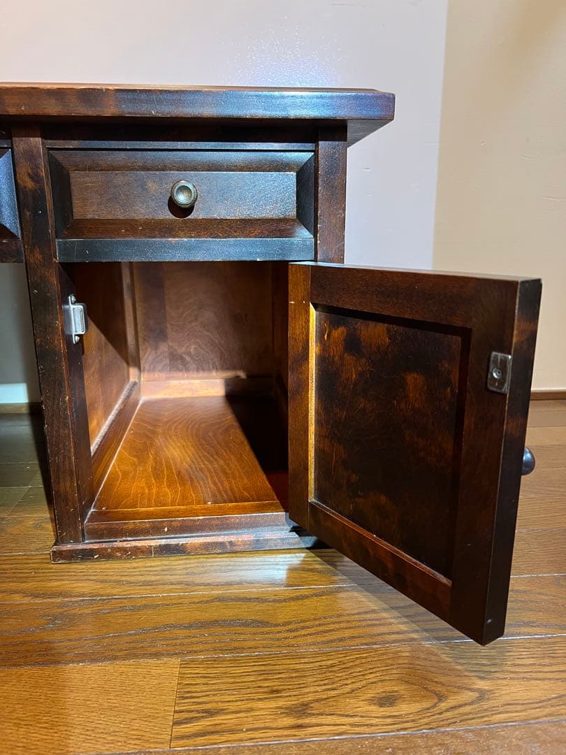 アンティーク⭐︎北海道民芸家具/書斎　 無垢材 骨董/座机/文机/帳場机/引出し付