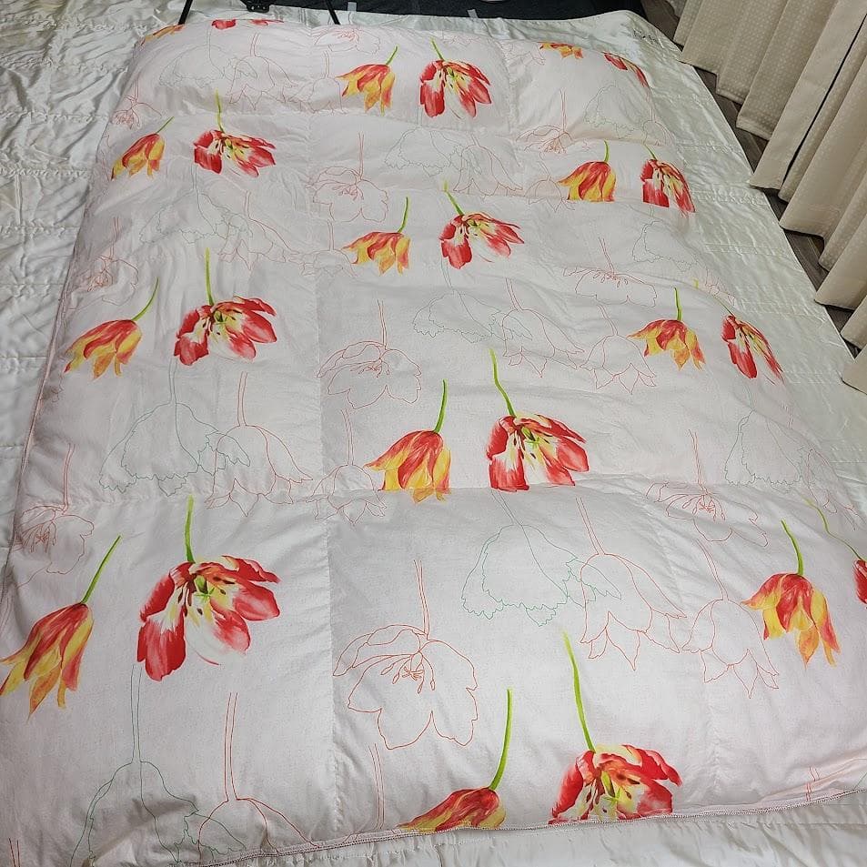 2層キルトでふんわり極暖♡山一 ホワイトダックダウン93％ 高級羽毛布団シングル