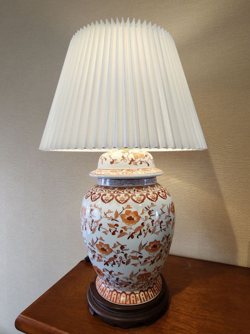 ランプ　ランプシェード　アンティーク　骨董品　陶器　インテリア　オブジェ　ライト