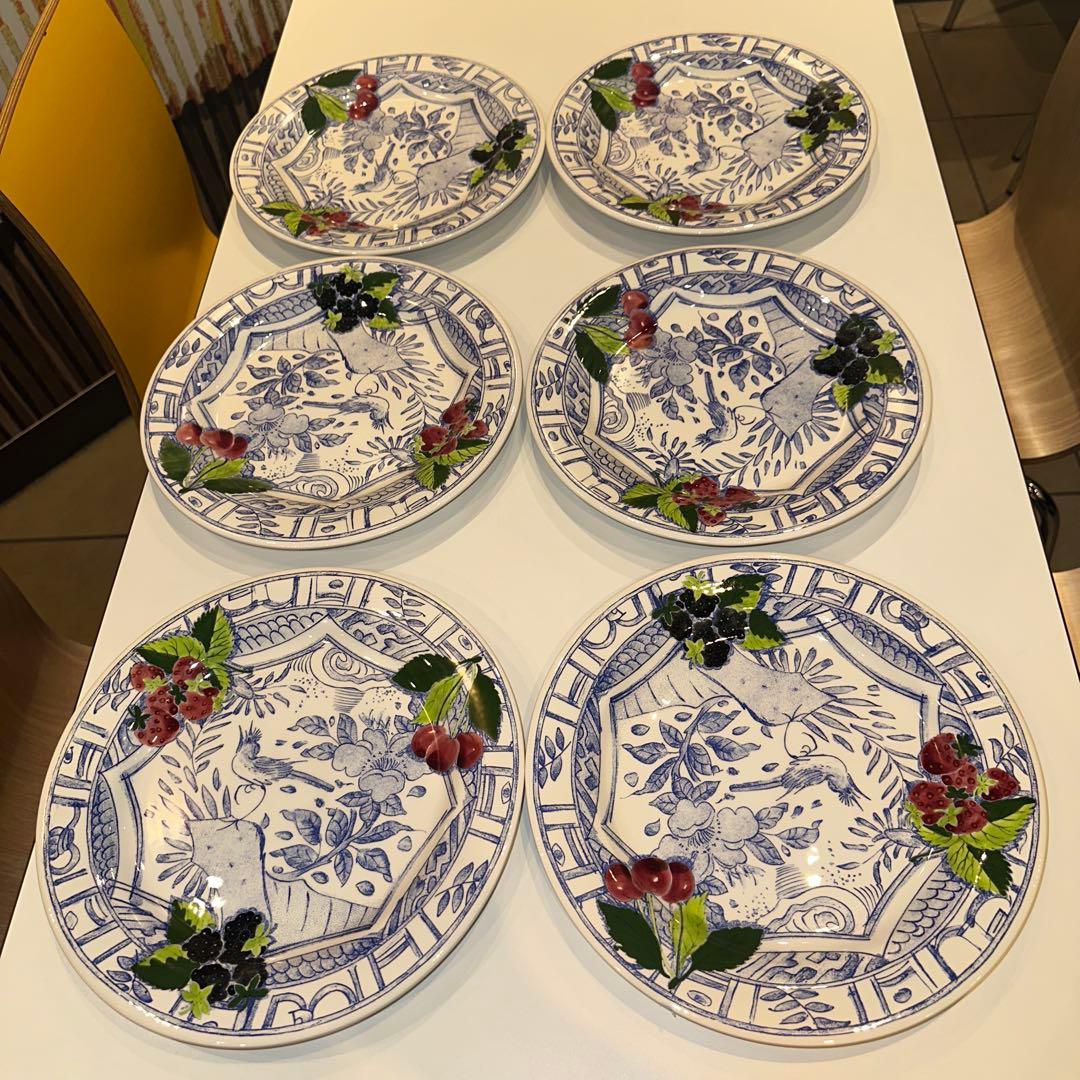 ジアン オワゾブルー ディナープレート×2 ほぼ未使用 France 27cm