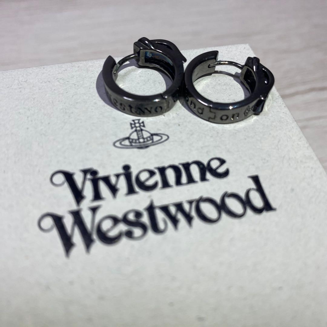 Vivienne Westwood シングルフープピアス　ガンメタル