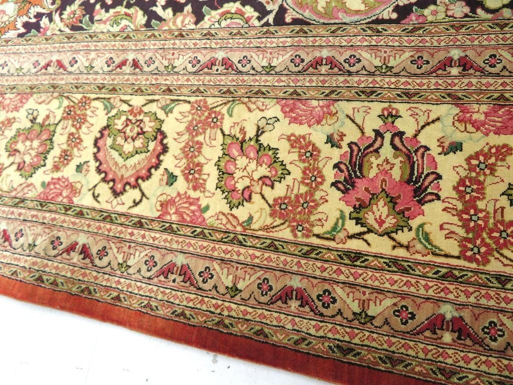 ペルシャ絨毯　クム　シルク　大判　絨毯　カーペット　高級