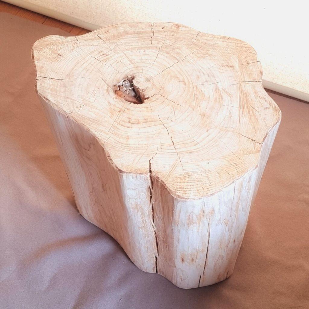 天然アロマ 根元末広がり 切株スツール・テーブル・特大・無垢無塗装・オーガニック