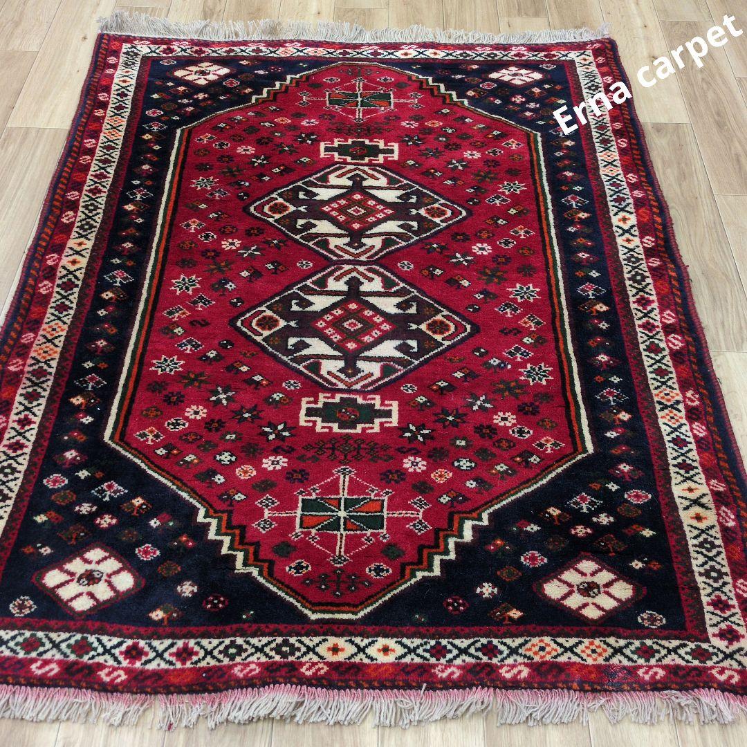 ペルシャ絨毯　シ－ラーズ産 147x117 クリーニング済 shiraz