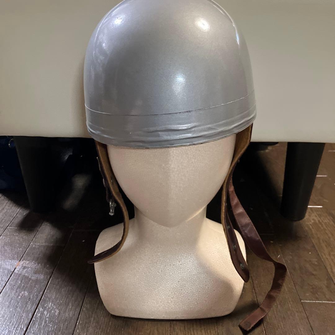 エバオークEveroak シルバー 半帽ヘルメット ブラウンストラップ