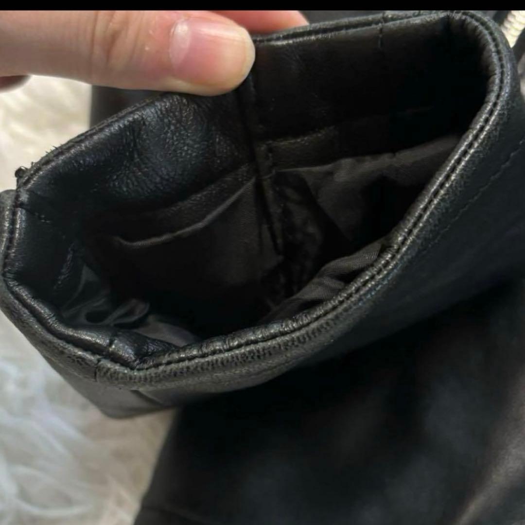 UNITED ARROWS ダブルライダースジャケット 36 ラムレザー 黒