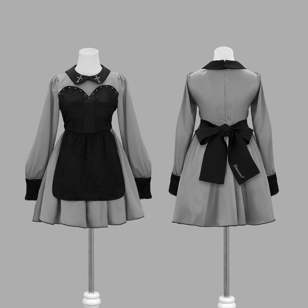♡ DimMoire ゴーストメイド十字ドレス Gray