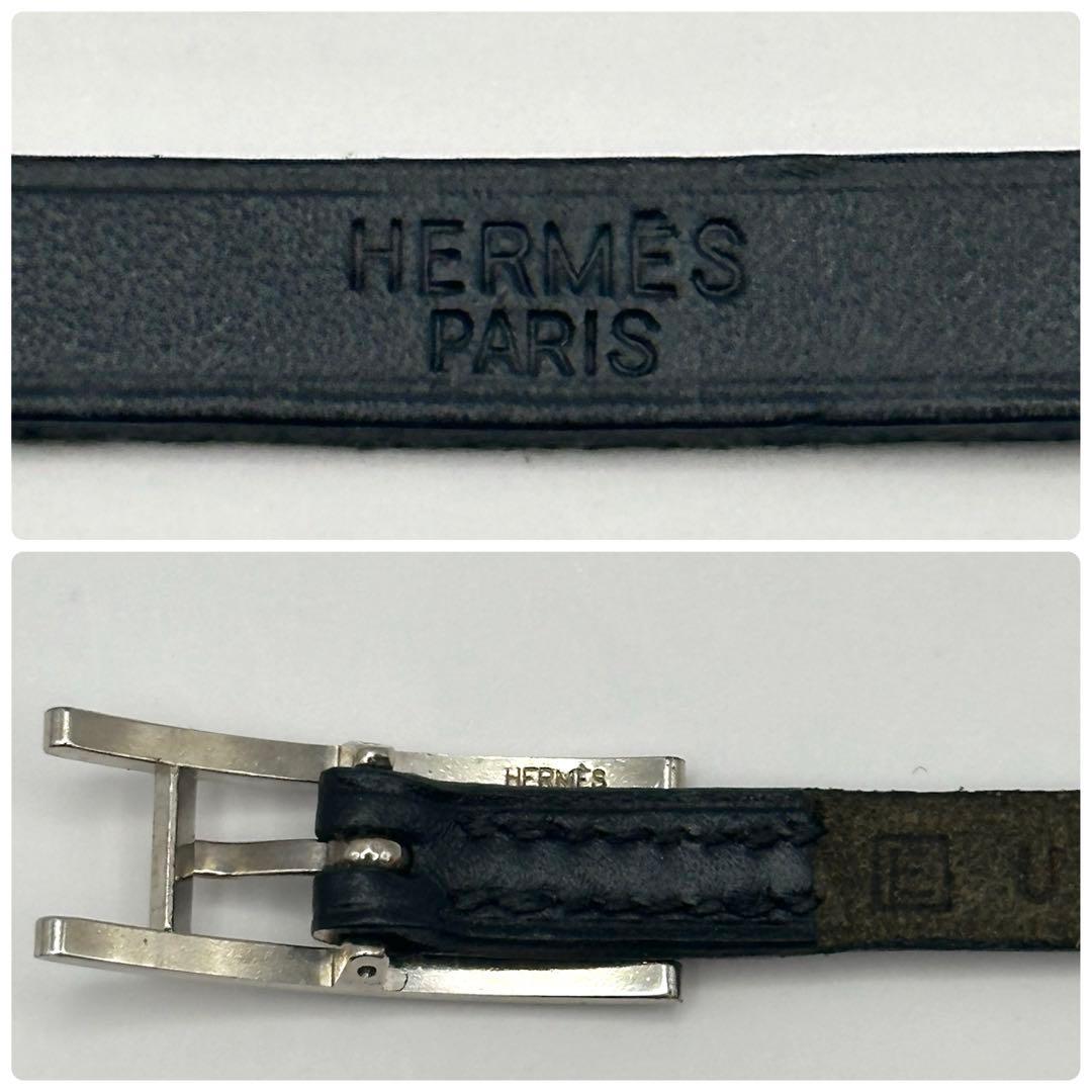 HERMES エルメス アピ3 レザー ブレスレット ブラック