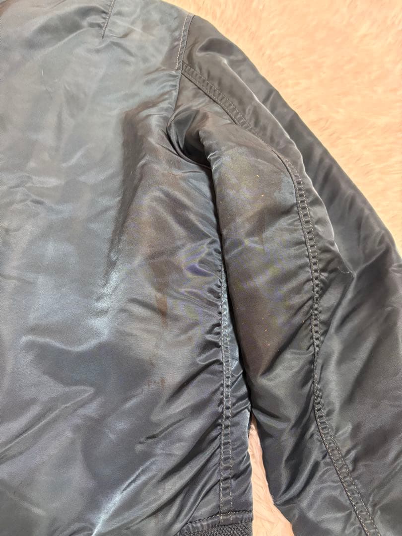 アルファ　MA-1 フライトジャケット　中綿　リバーシブル　中綿　ブルー　S