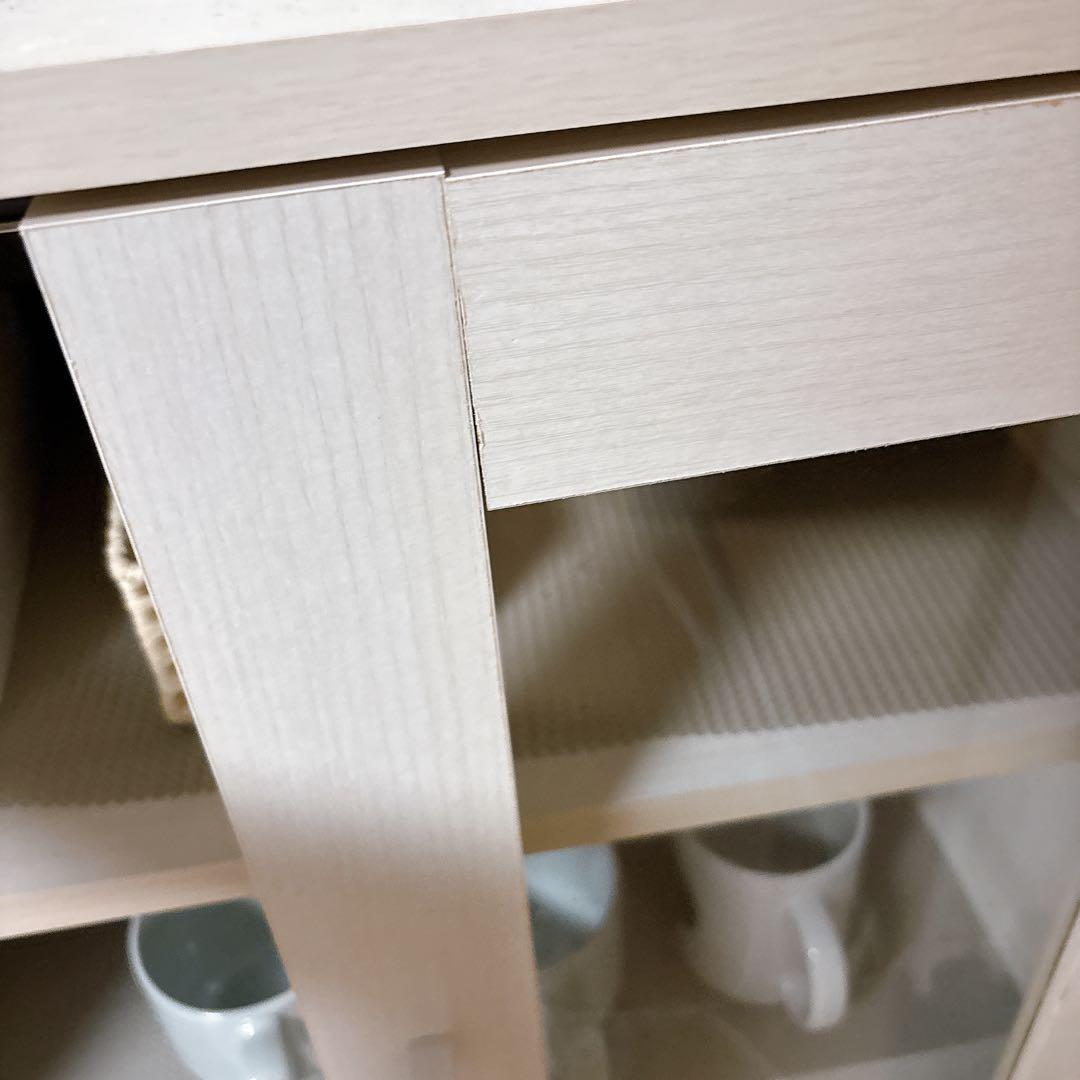 ヒ*ロ様 アイリスオーヤマ ガラスキャビネット 食器棚 オフホワイト