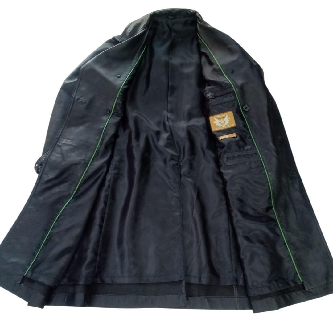 美品 Licorice リコリス 軽量 ラムレザー トレンチコート M 黑 羊革