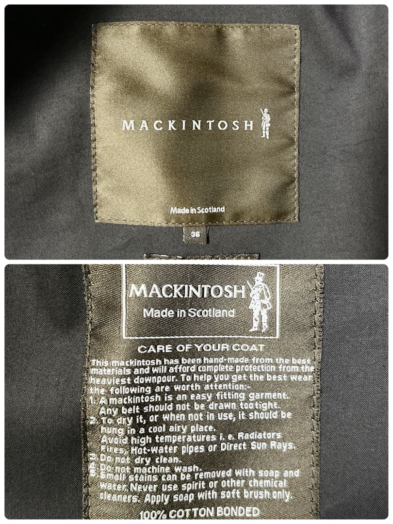 マッキントッシュ ロンドン ダンケルド ゴム引き ステンカラーコート ライナー