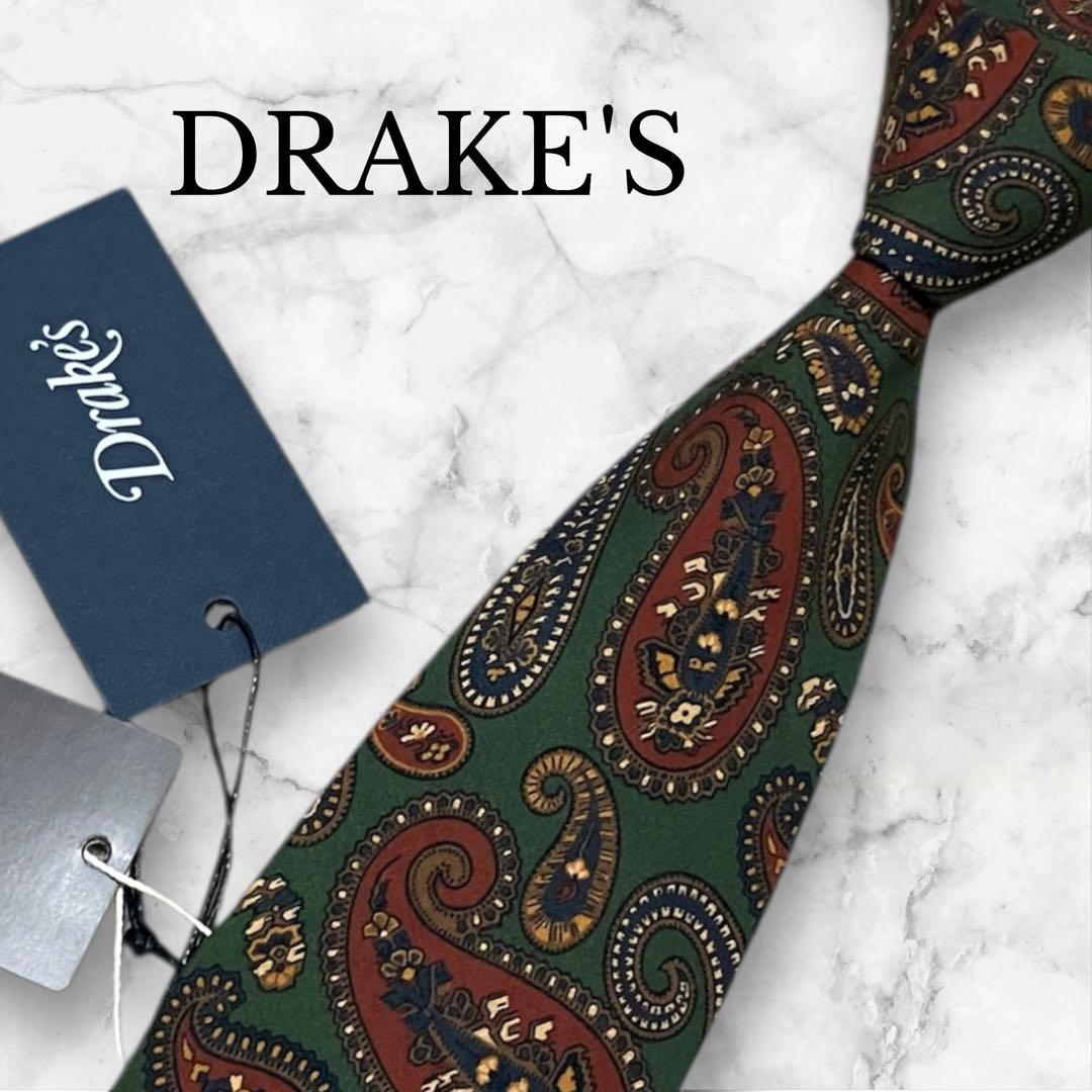 【未使用】DRAKE'S ドレイクス　ネクタイ　ペイズリー　タグ付き