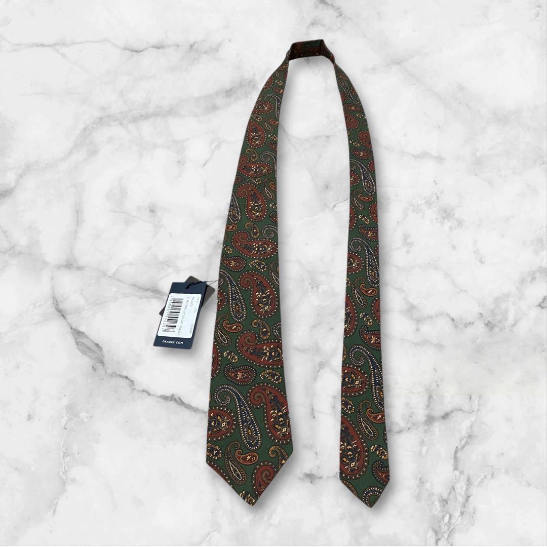 【未使用】DRAKE'S ドレイクス　ネクタイ　ペイズリー　タグ付き