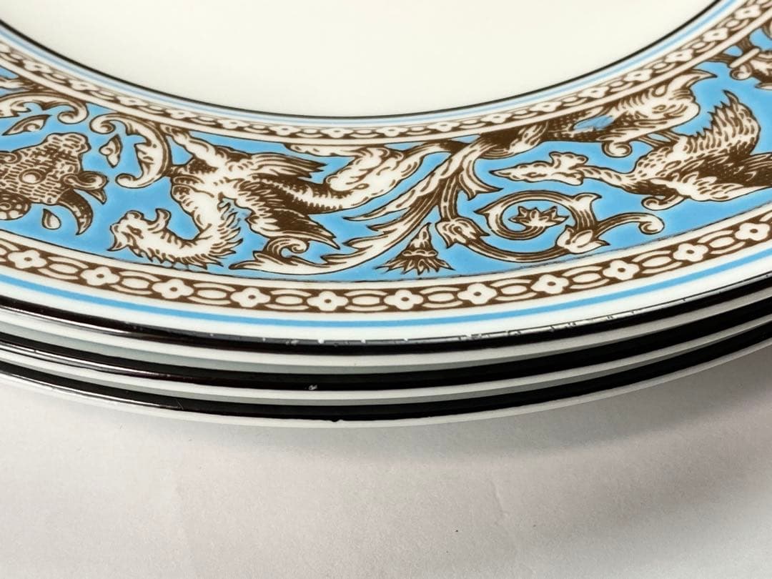  フロレンティーン ターコイズ 黒壺 プレート3枚 C−2388