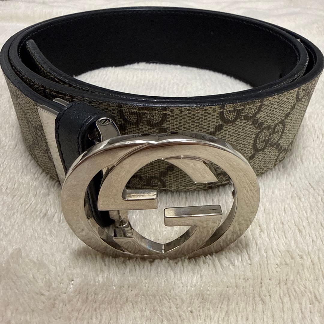 グッチ　GUCCI リバーシブル GGスプリーム キャンバス ベルト　美品