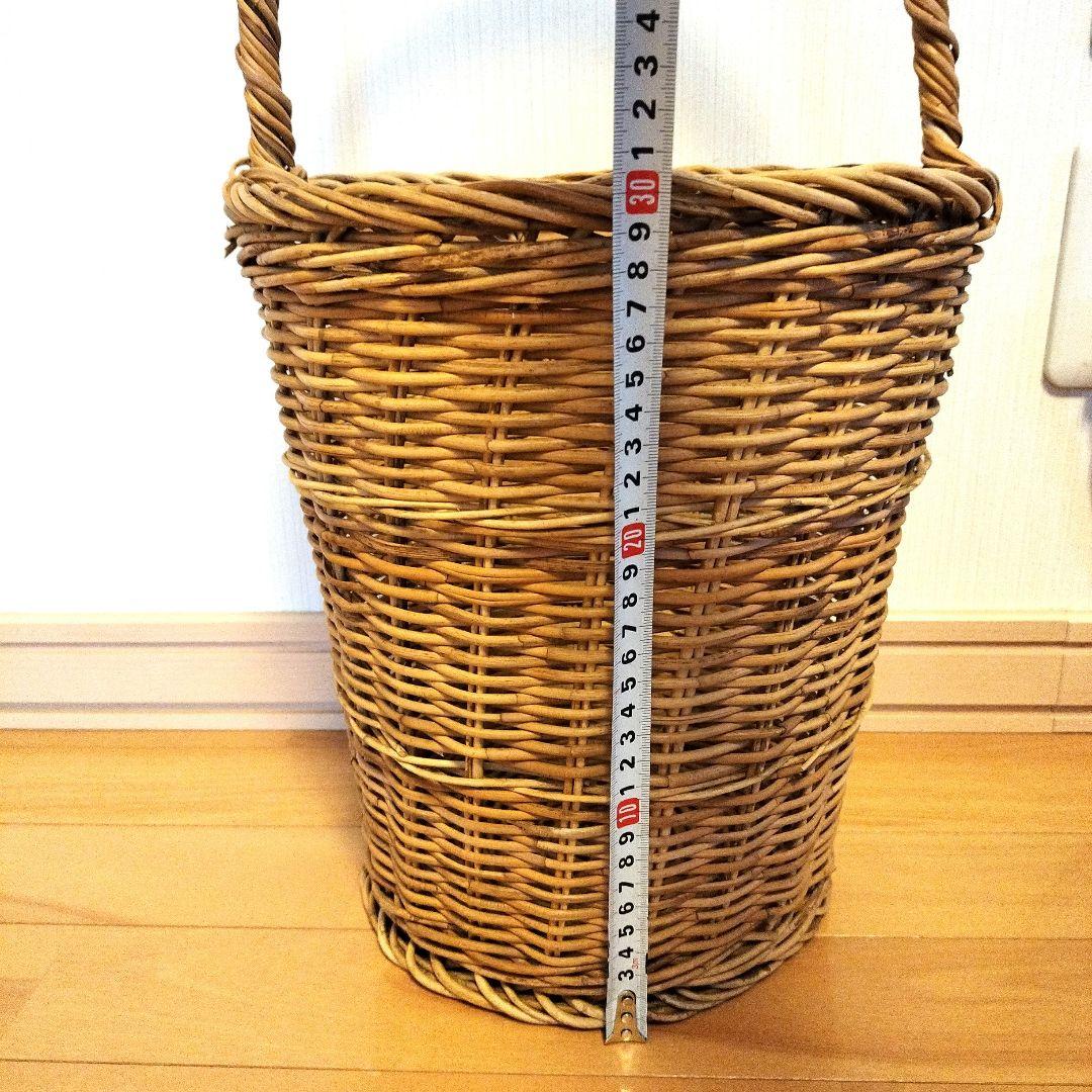 紅籐 ✾ ラタン　持ち手付き　かご　アンティーク　アラログ