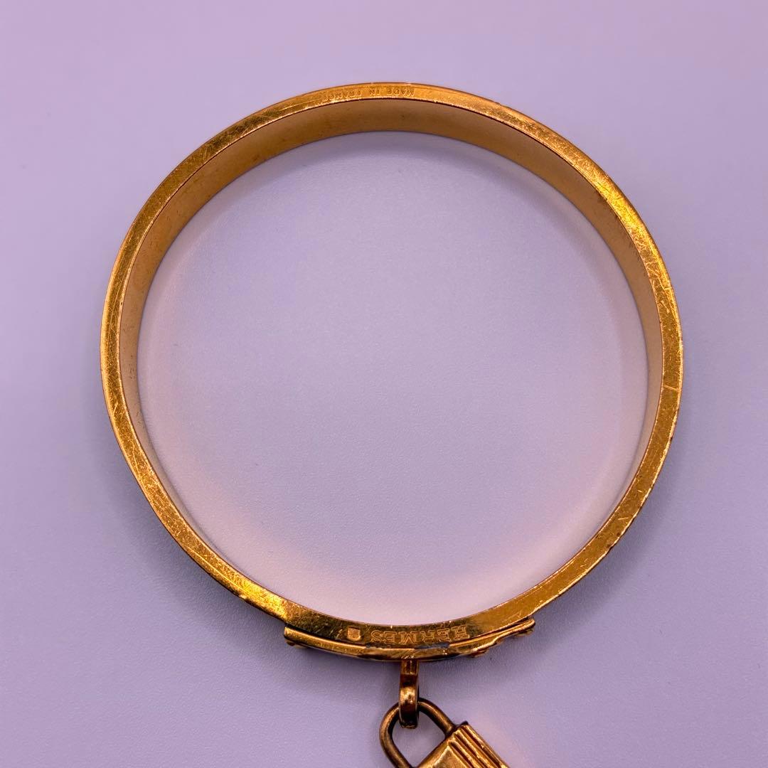 エルメス ケリー バングル ブレスレット カデナ 南京錠 ゴールド グリーン 緑