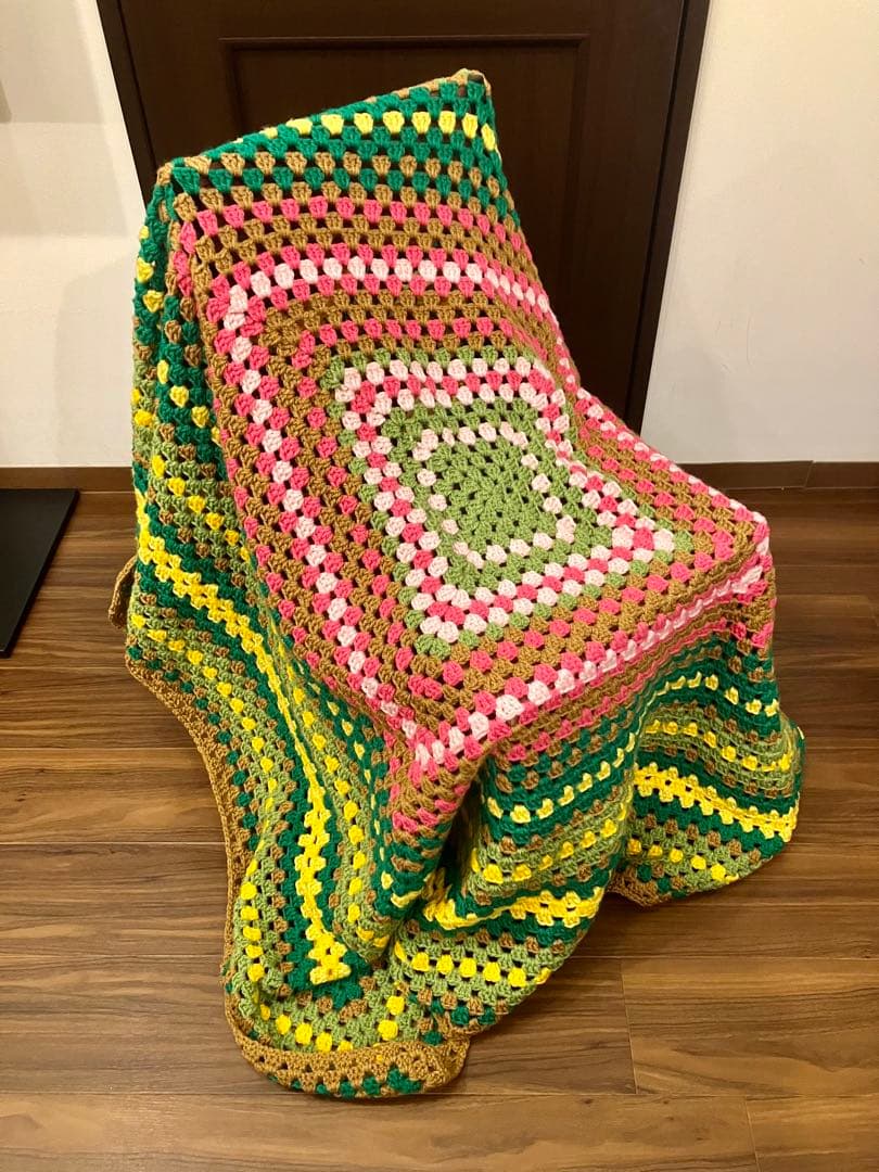 55 /グラニースクエア ブランケット 膝掛け マルチカバー ベッドカバー