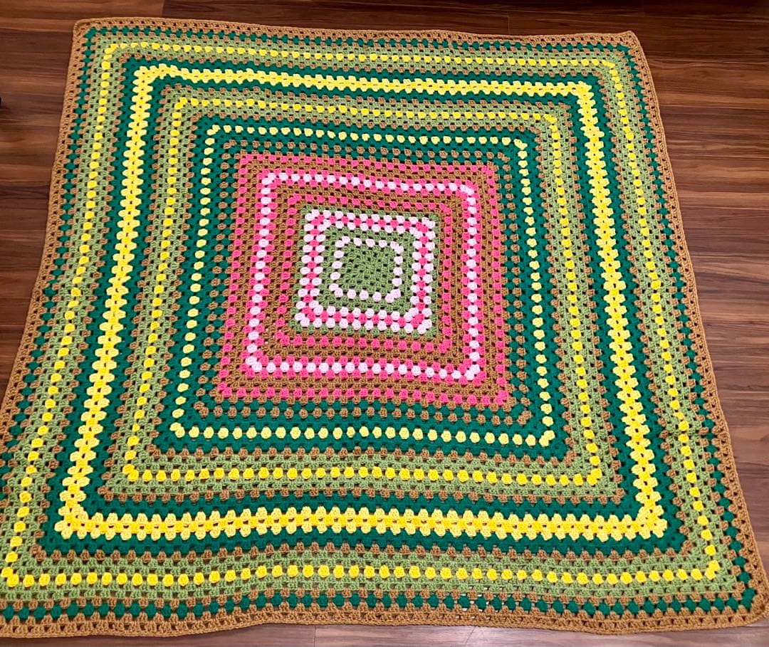 55 /グラニースクエア ブランケット 膝掛け マルチカバー ベッドカバー