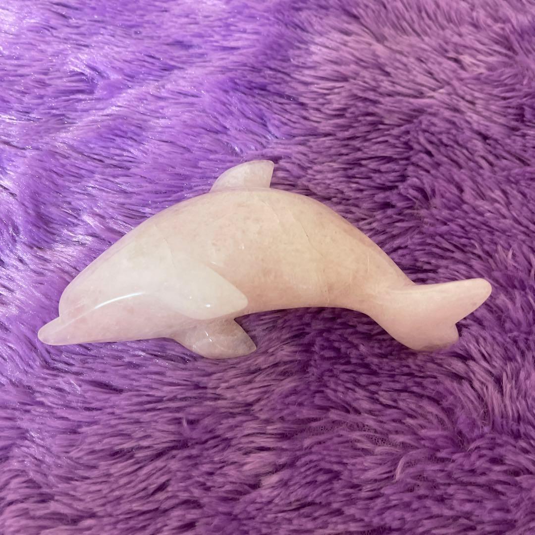 癒しと開運 ローズクオーツ イルカ 13cm ヒーリング効果