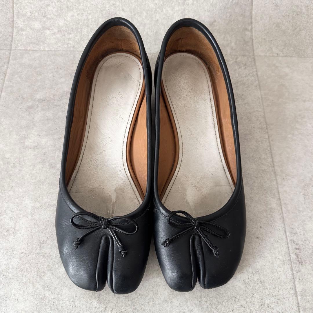 メゾンマルジェラ　TABI　足袋　タビ　パンプス　ヒール　黒　レザー　38