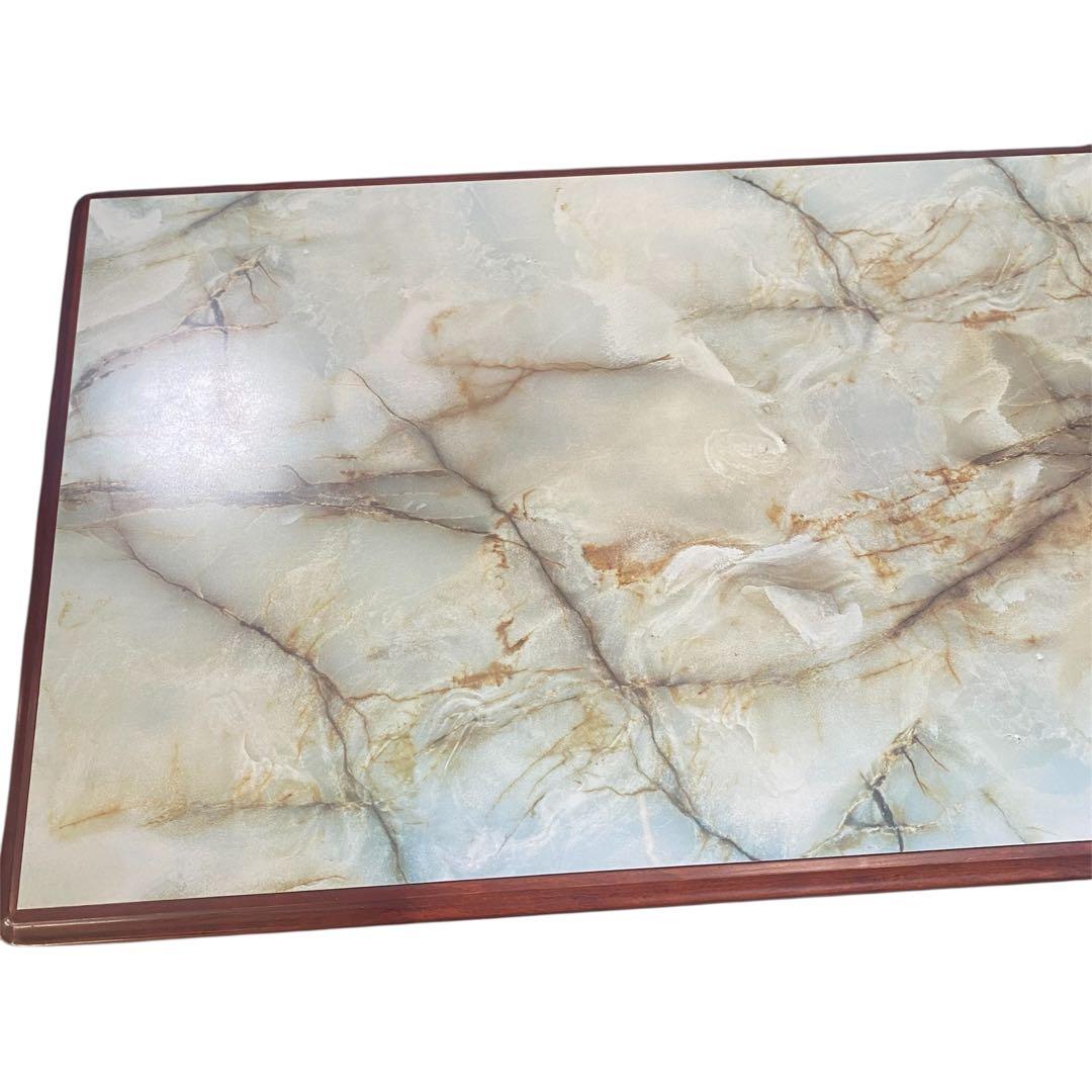 【希少】アンティーク オールド カリモク センターテーブル 大理石調 レトロ