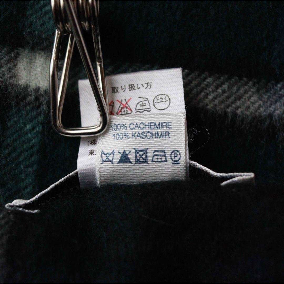 5458【極美品】ジョンストンズ 大判ストール カシミヤ100％　チェック柄