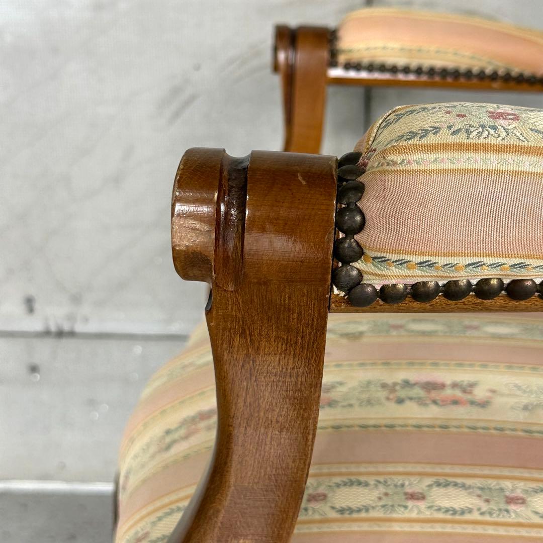 ★90s★ ロココ調 彫刻アームチェア イタリア クラシック 猫脚 彫刻